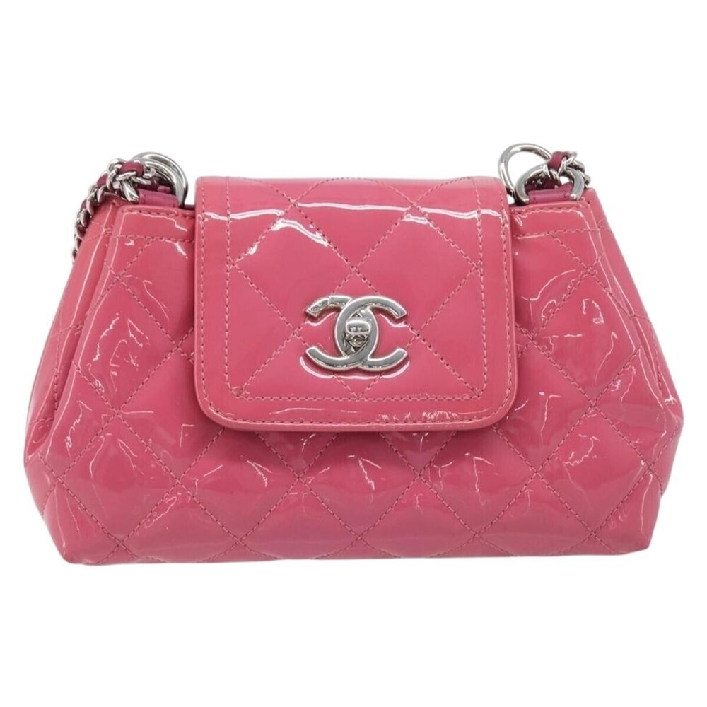 Chanel Mademoiselle Lock Chain Quilted Patent